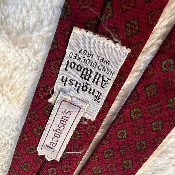 Vintage Jacobson's English AllWool Hand Blocked Extra Narrow Tie 1687 50.5x1.25 - Picture 2 of 4